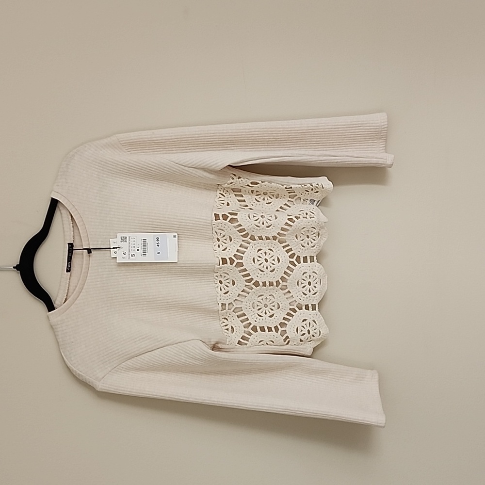 Crochet off white sweater
